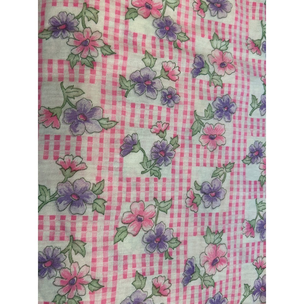 Vintage Unbranded Floral Nightgown Cottagecore Grandma Core Pink Gingham Purple